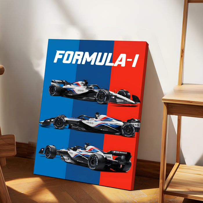 Motivational Racing Car Stretched Canvas Painting Print for Automotive Wall Art, Car Racing Fan Wall Art 41x56 cm