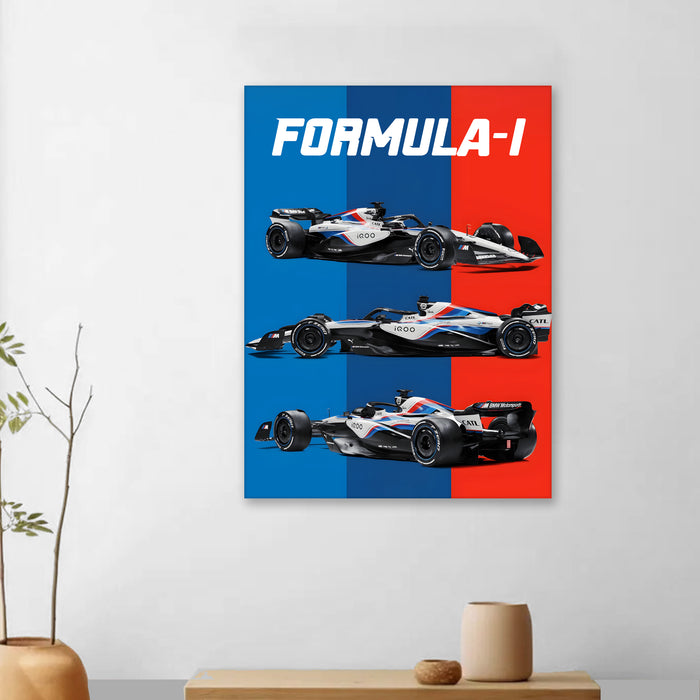 Motivational Racing Car Stretched Canvas Painting Print for Automotive Wall Art, Car Racing Fan Wall Art 41x56 cm