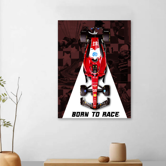 Motivational Racing Car Stretched Canvas Painting Print for Automotive Wall Art, Car Racing Fan Wall Art 41x56 cm