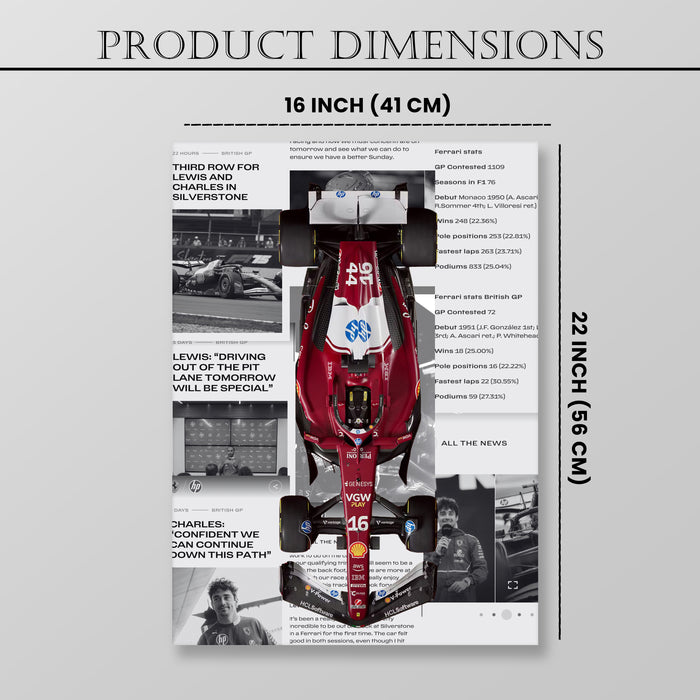 Motivational Car Stretched Canvas Painting Print for Car Racing Fans, Automotive Wall Art for Men Room 41x56 cm