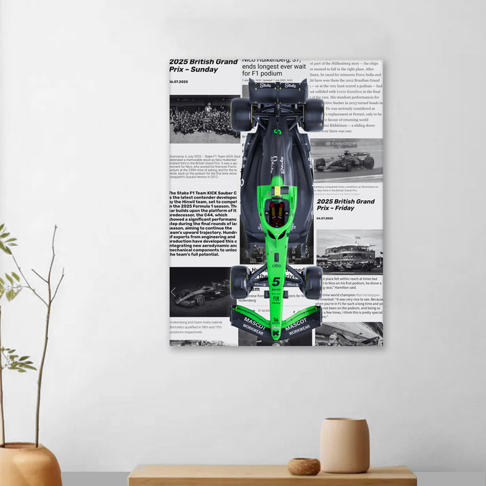 Motivational Car Stretched Canvas Painting Print for Car Racing Fans, Automotive Wall Art for Men Room 41x56 cm
