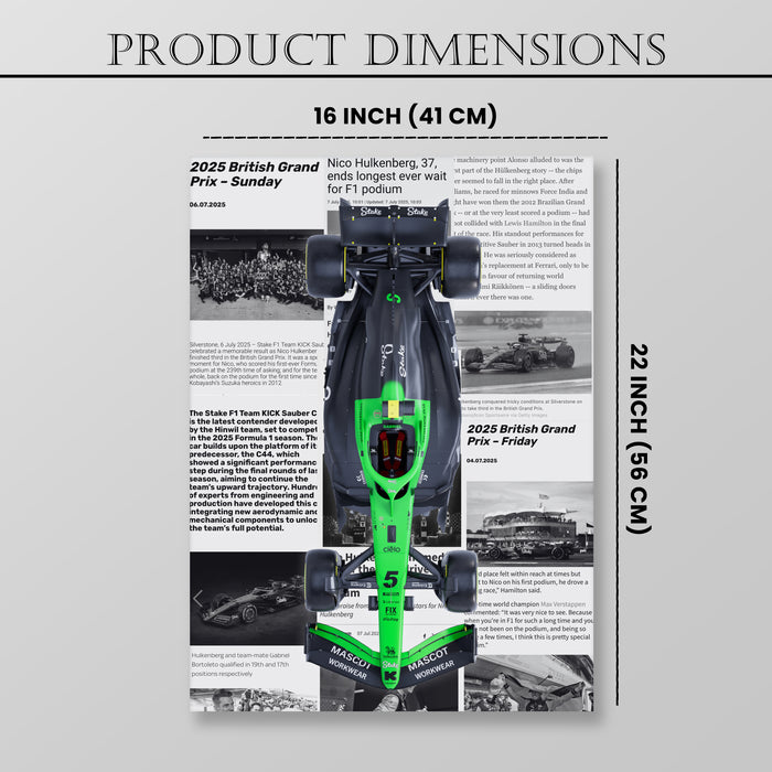 Motivational Car Stretched Canvas Painting Print for Car Racing Fans, Automotive Wall Art for Men Room 41x56 cm