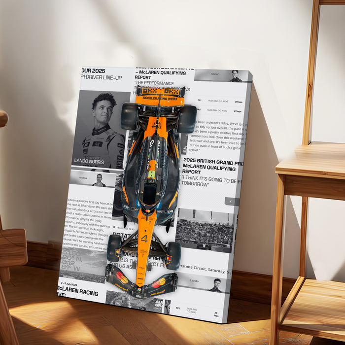 Motivational Car Stretched Canvas Painting Print for Car Racing Fans, Automotive Wall Art for Men Room 41x56 cm