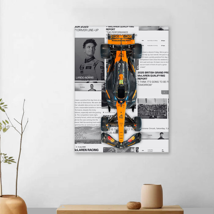 Motivational Car Stretched Canvas Painting Print for Car Racing Fans, Automotive Wall Art for Men Room 41x56 cm