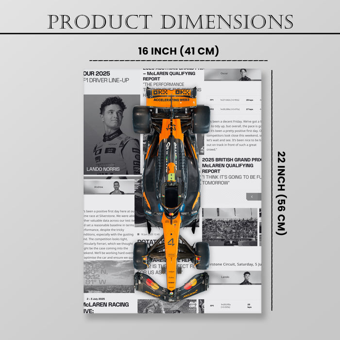 Motivational Car Stretched Canvas Painting Print for Car Racing Fans, Automotive Wall Art for Men Room 41x56 cm