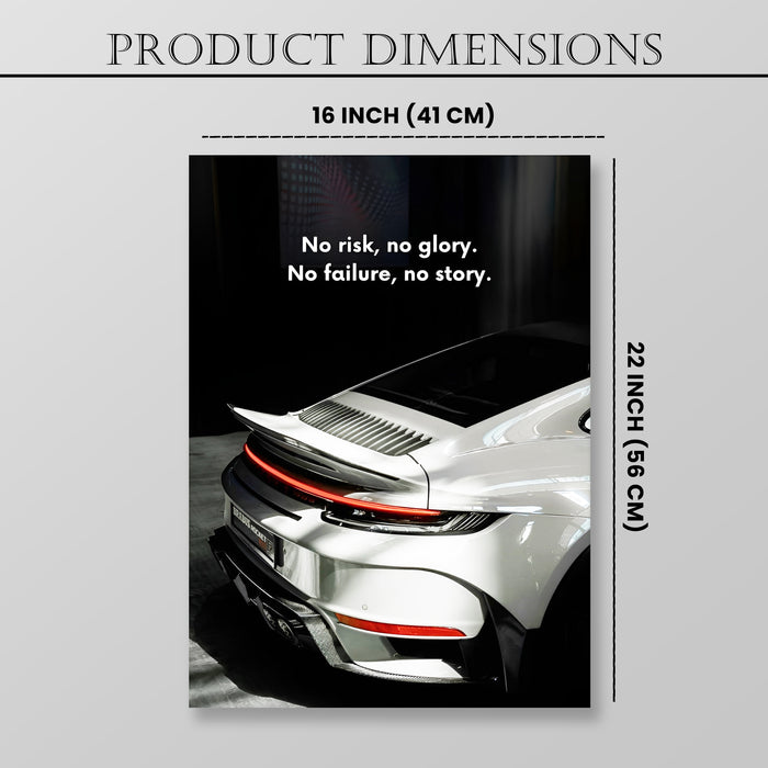 Motivational Car Stretched Canvas Painting Automotive Wall Art with Retro Car Illustration and Classic Vintage Wall Art 41x56 cm