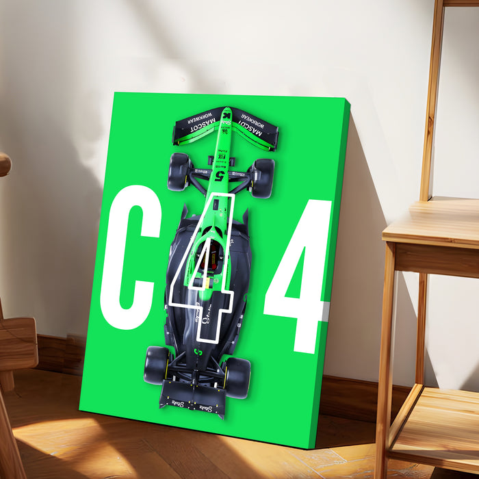 Racing Car Wall Art Stretched Canvas Painting Print for Boys Room, Automotive Canvas Decor, Car Racing Artwork 41x56 cm