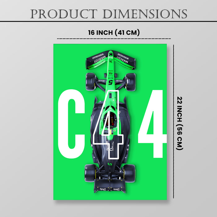 Racing Car Wall Art Stretched Canvas Painting Print for Boys Room, Automotive Canvas Decor, Car Racing Artwork 41x56 cm