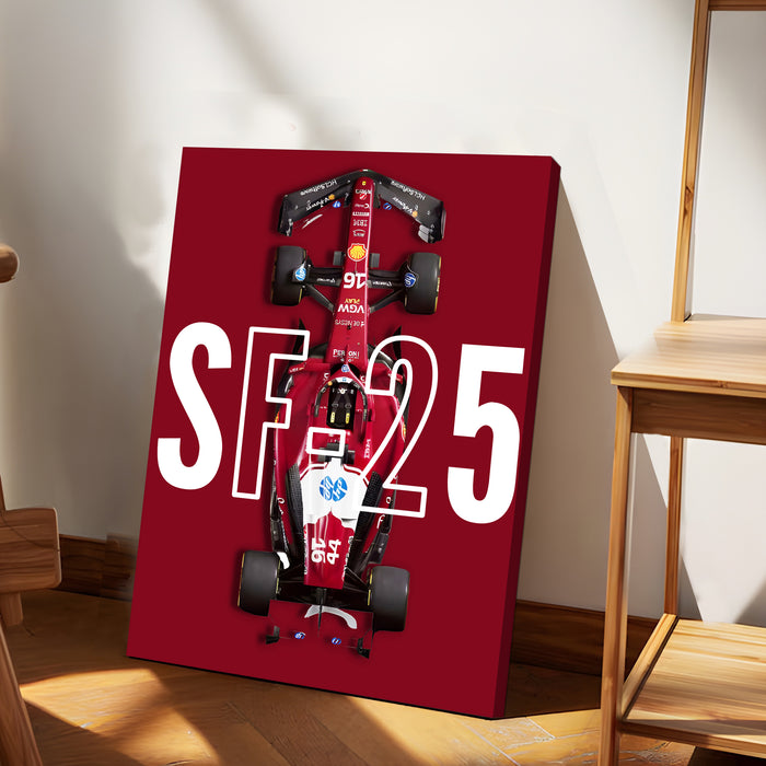 Racing Car Wall Art Stretched Canvas Painting Print for Boys Room, Automotive Canvas Decor, Car Racing Artwork 41x56 cm