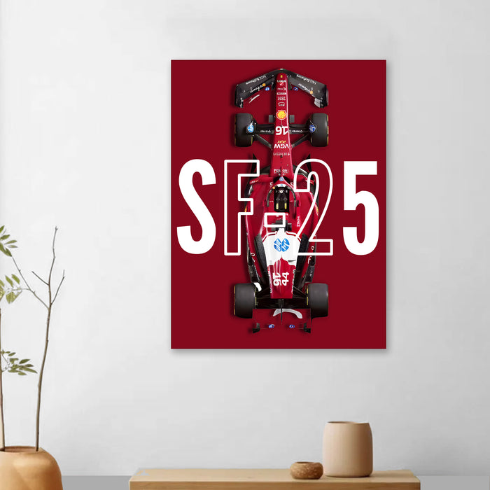 Racing Car Wall Art Stretched Canvas Painting Print for Boys Room, Automotive Canvas Decor, Car Racing Artwork 41x56 cm