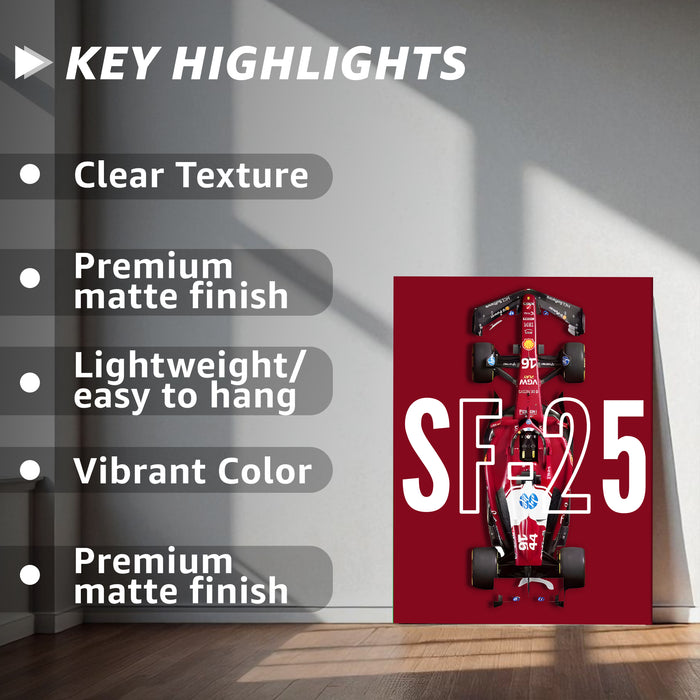 Racing Car Wall Art Stretched Canvas Painting Print for Boys Room, Automotive Canvas Decor, Car Racing Artwork 41x56 cm