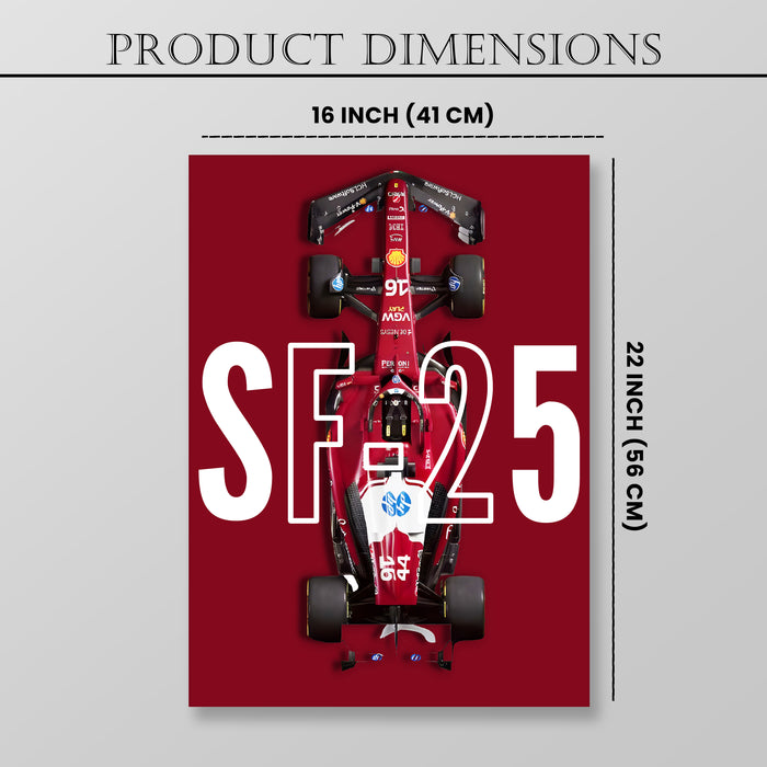 Racing Car Wall Art Stretched Canvas Painting Print for Boys Room, Automotive Canvas Decor, Car Racing Artwork 41x56 cm