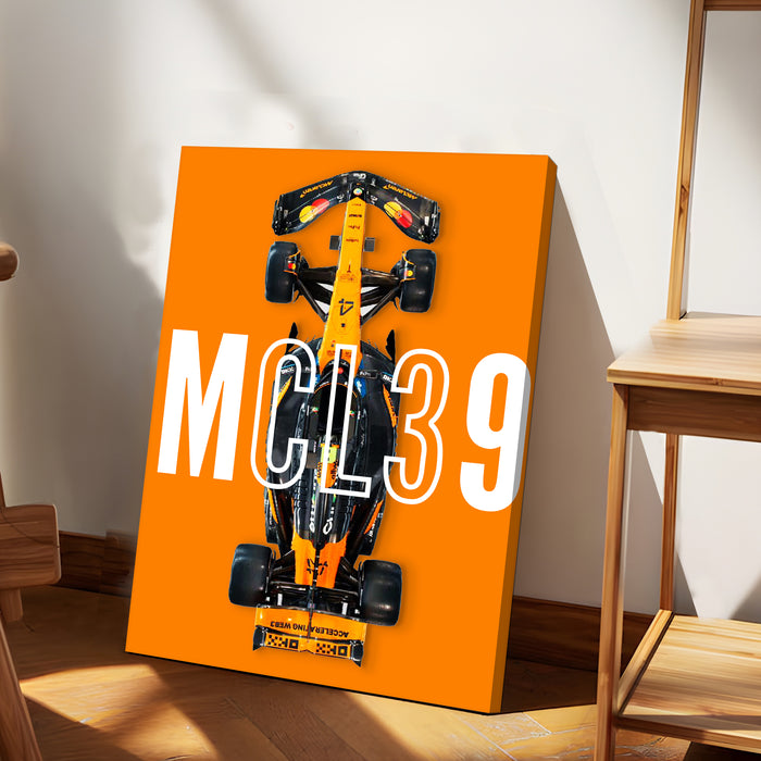 Racing Car Wall Art Stretched Canvas Painting Print for Boys Room, Automotive Canvas Decor, Car Racing Artwork 41x56 cm