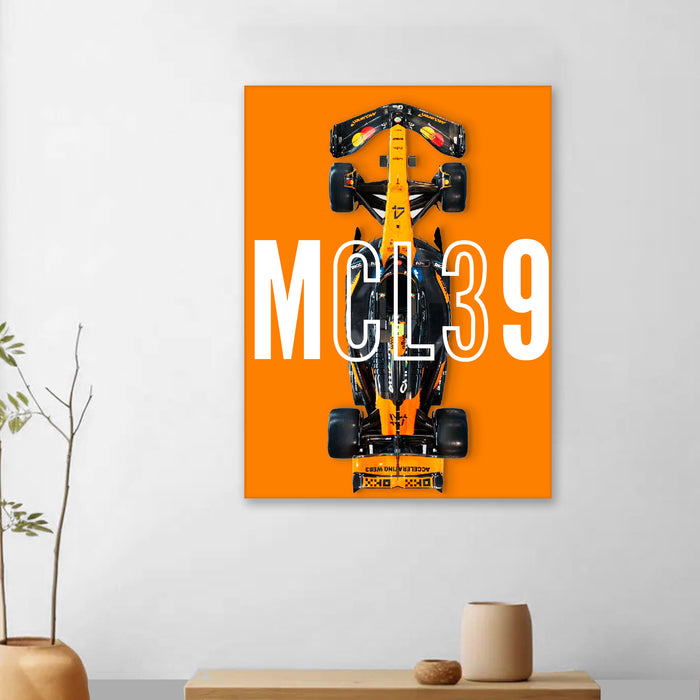 Racing Car Wall Art Stretched Canvas Painting Print for Boys Room, Automotive Canvas Decor, Car Racing Artwork 41x56 cm