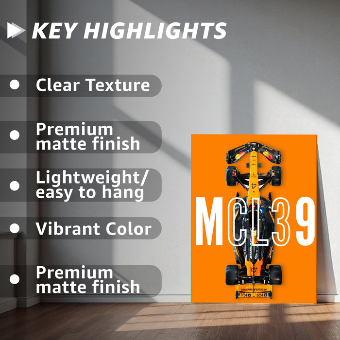 Racing Car Wall Art Stretched Canvas Painting Print for Boys Room, Automotive Canvas Decor, Car Racing Artwork 41x56 cm