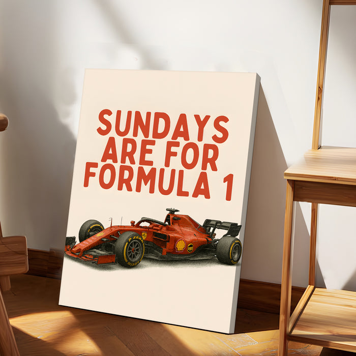 Motivational Racing Car Stretched Canvas Painting Print for Automotive Wall Art, Car Racing Fan Wall Art 41x56 cm