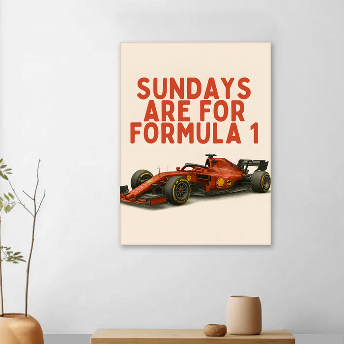 Motivational Racing Car Stretched Canvas Painting Print for Automotive Wall Art, Car Racing Fan Wall Art 41x56 cm