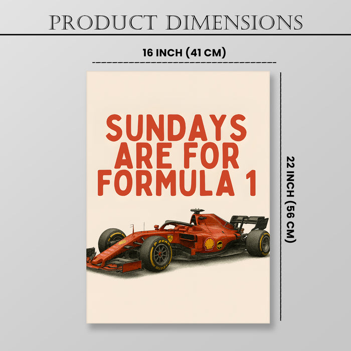 Motivational Racing Car Stretched Canvas Painting Print for Automotive Wall Art, Car Racing Fan Wall Art 41x56 cm