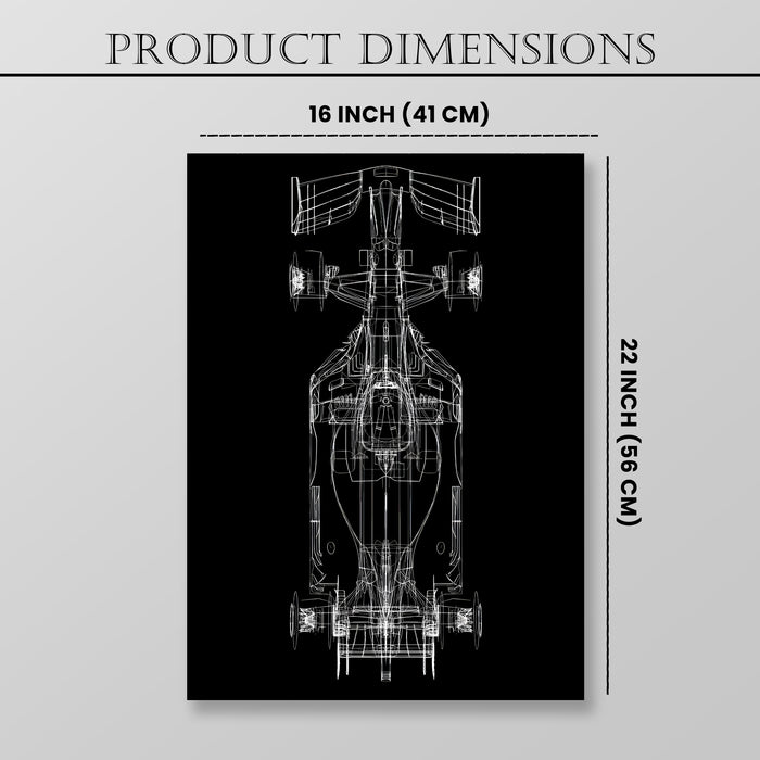 Motivational Racing Car Stretched Canvas Painting Print for Automotive Wall Art, Car Racing Fan Wall Art 41x56 cm