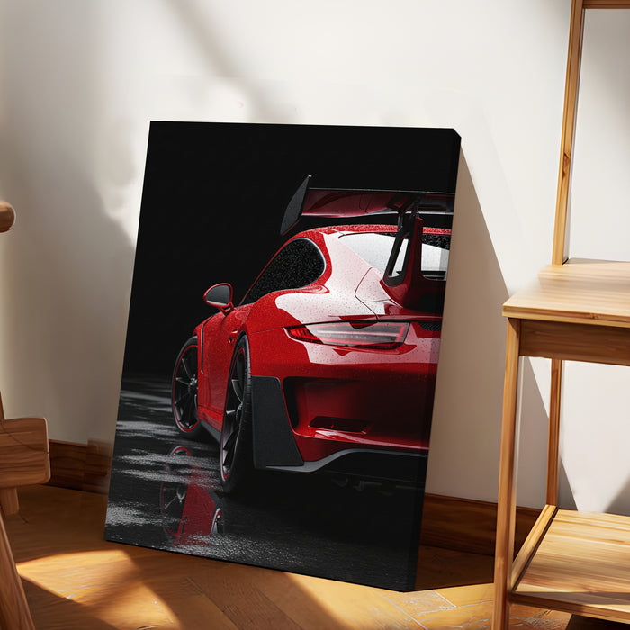 Motivational Car Stretched Canvas Painting Automotive Wall Art with Retro Car Illustration and Classic Vintage Wall Art 41x56 cm