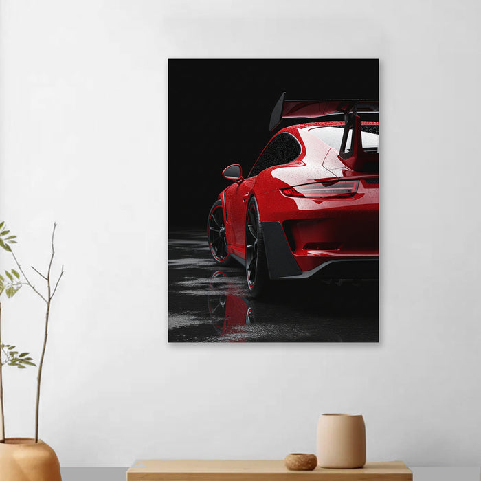 Motivational Car Stretched Canvas Painting Automotive Wall Art with Retro Car Illustration and Classic Vintage Wall Art 41x56 cm