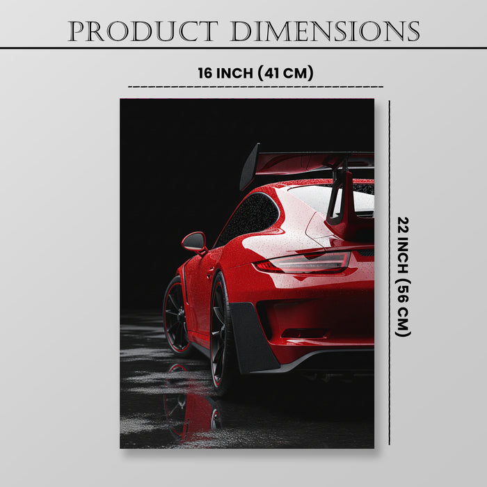 Motivational Car Stretched Canvas Painting Automotive Wall Art with Retro Car Illustration and Classic Vintage Wall Art 41x56 cm