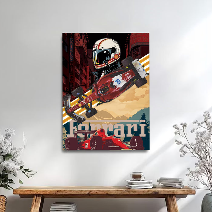 Stretched Canvas Racing Car Painting Wall Art, Motorsport Style Poster, Stretched Canvas Racing Art Print Home Decor 41x56 cm / 56x86 cm