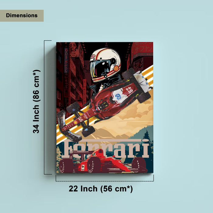 Stretched Canvas Racing Car Painting Wall Art, Motorsport Style Poster, Stretched Canvas Racing Art Print Home Decor 41x56 cm / 56x86 cm