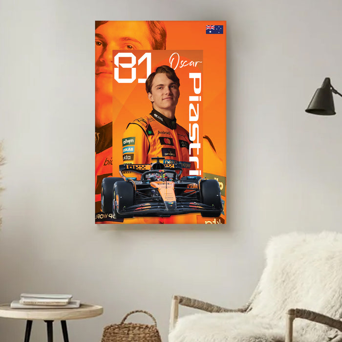 Stretched Canvas Motorsport Racing Print Painting with Modern Stretched Canvas Graphic Car Race 41x56 cm / 56x86 cm