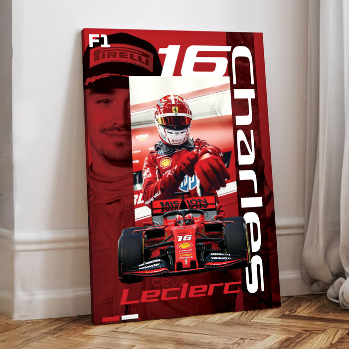 Stretched Canvas Motorsport Racing Print Painting with Modern Stretched Canvas Graphic Car Race 41x56 cm / 56x86 cm