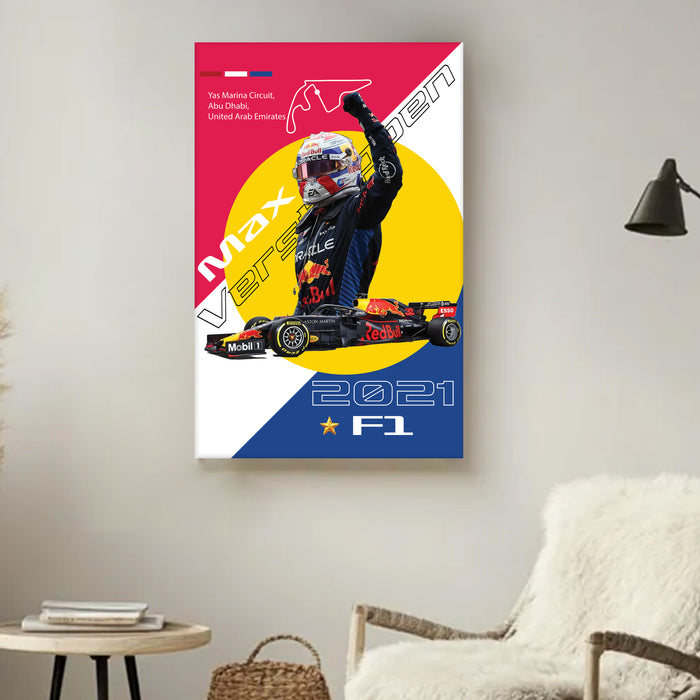 Stretched Canvas Racing Car Painting Wall Art, Motorsport Style Poster, Stretched Canvas Racing Art Print Home Decor 41x56 cm / 56x86 cm