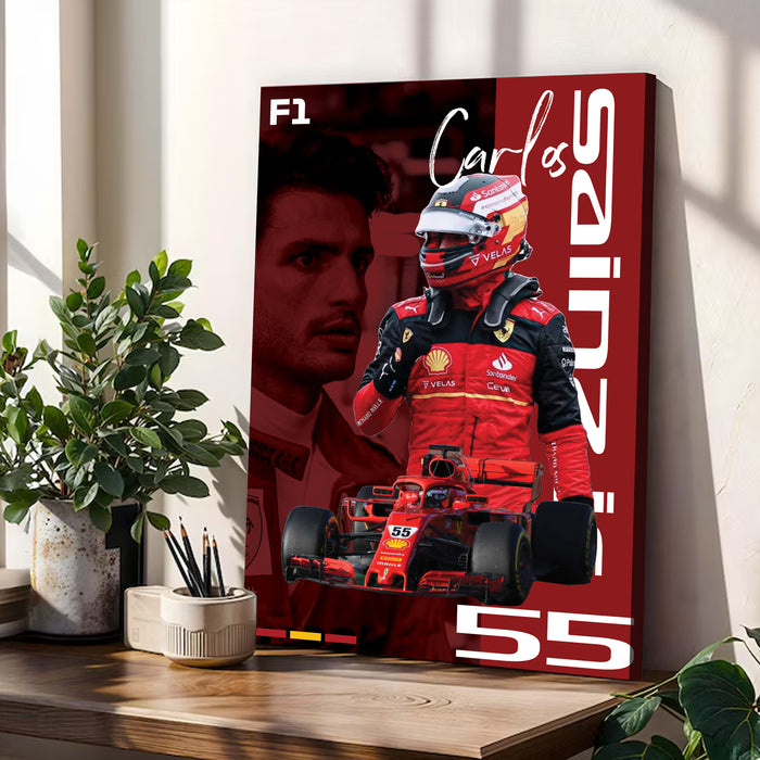 Stretched Canvas Racing Car Painting Wall Art, Motorsport Style Poster, Stretched Canvas Racing Art Print Home Decor 41x56 cm / 56x86 cm