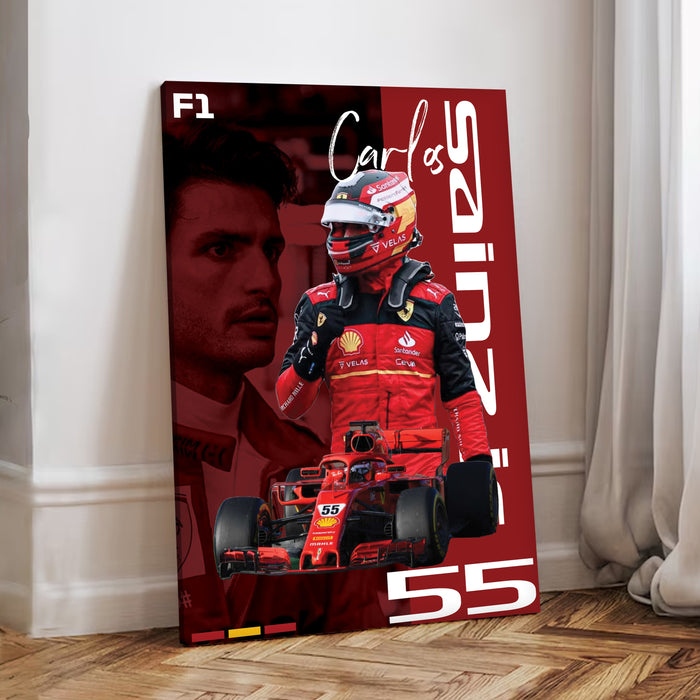 Stretched Canvas Racing Car Painting Wall Art, Motorsport Style Poster, Stretched Canvas Racing Art Print Home Decor 41x56 cm / 56x86 cm