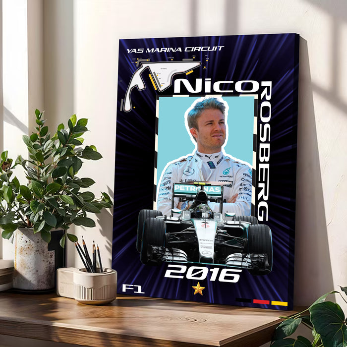 Stretched Canvas Motorsport Racing Print Painting with Modern Stretched Canvas Graphic Car Race 41x56 cm / 56x86 cm