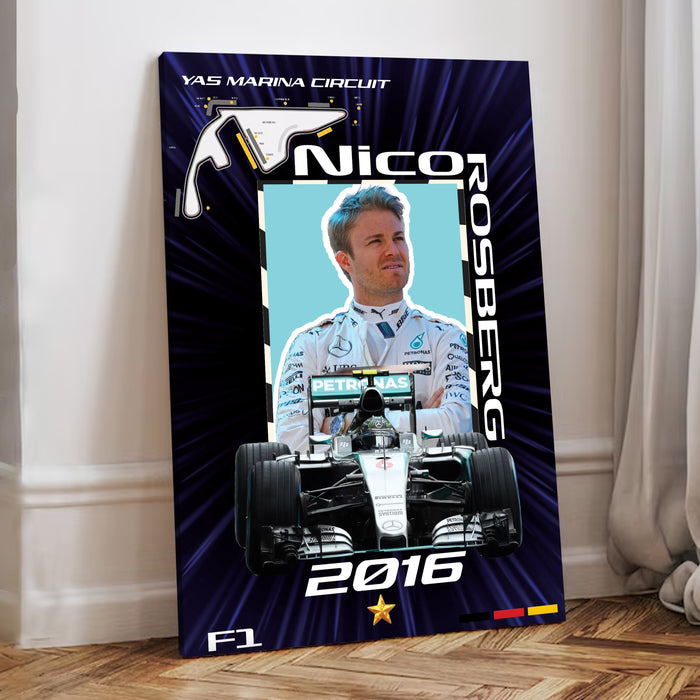 Stretched Canvas Motorsport Racing Print Painting with Modern Stretched Canvas Graphic Car Race 41x56 cm / 56x86 cm