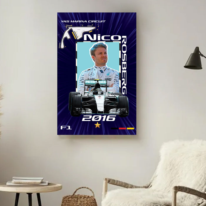 Stretched Canvas Motorsport Racing Print Painting with Modern Stretched Canvas Graphic Car Race 41x56 cm / 56x86 cm