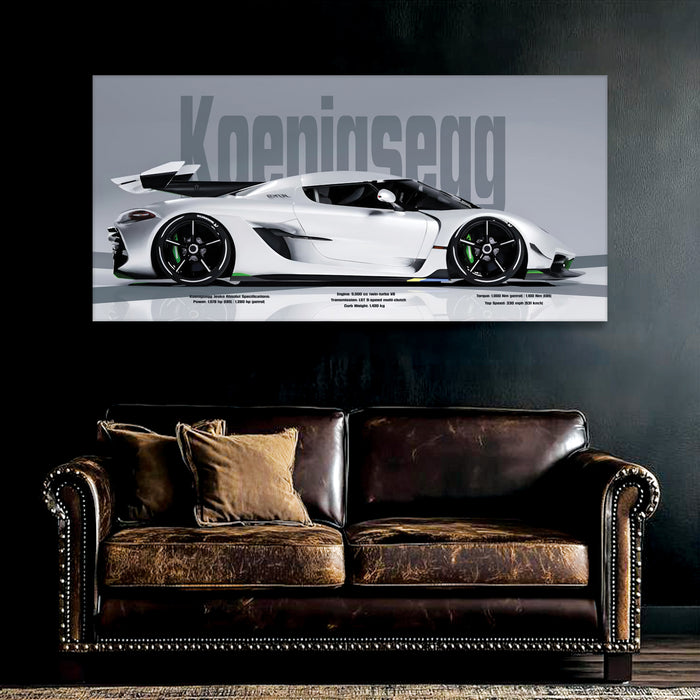 Stretched Canvas Racing Wall Art for Men Modern Race Car Wall Art Painting For Wall Decoration 117x56 cm