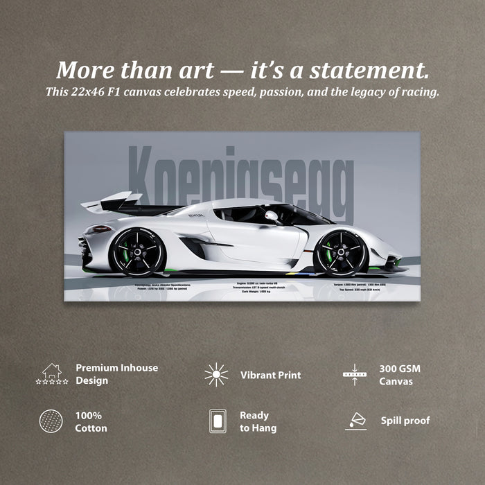 Stretched Canvas Racing Wall Art for Men Modern Race Car Wall Art Painting For Wall Decoration 117x56 cm