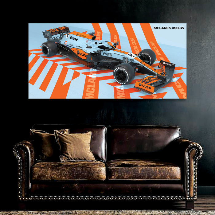 Stretched Canvas Racing Wall Art for Men Modern Race Car Wall Art Painting For Wall Decoration 117x56 cm