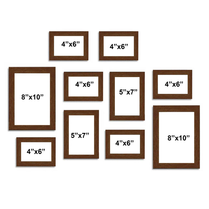 Octopus Set of 8 Brown Wall Photo Frame