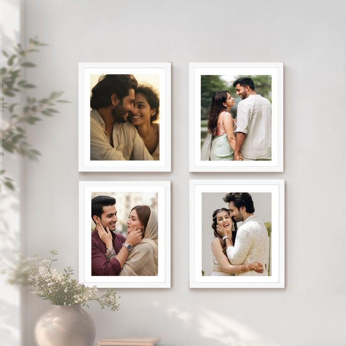 Wooden Photo Frame for living room, Aesthetic Cave Design Photo Frames for Photograph, Art Work, Certificates Set of 4