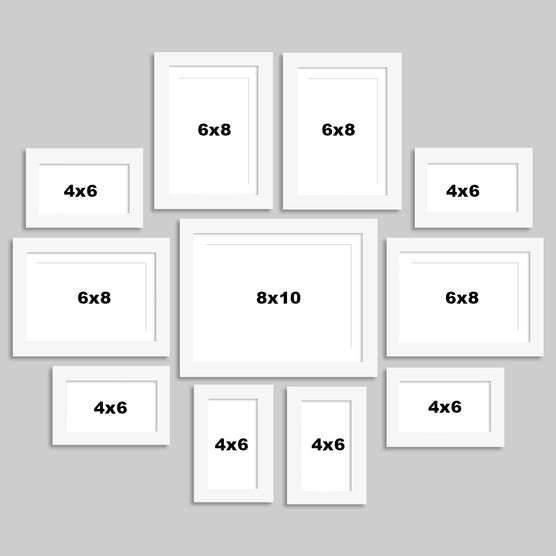Set Of 11 Wall Photo Frame, For Home Decor ( Size 4x6, 6x8, 8x10 inches )