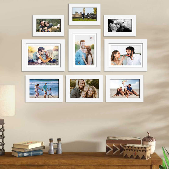 Set Of 9 Wall Photo Frame, For Home & Office Decor ( Size 4x6, 5x7, 6x8 inches )