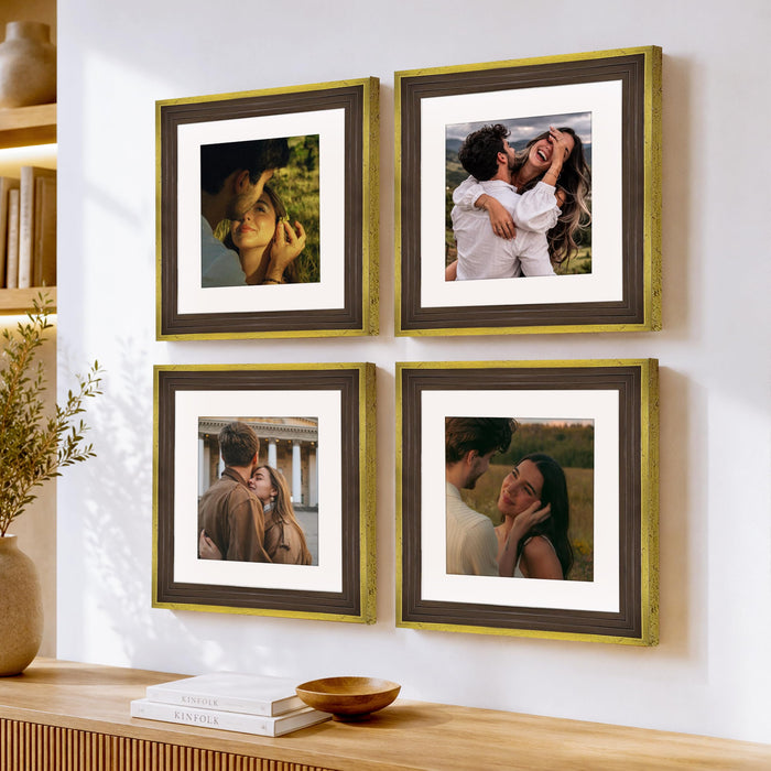 Wooden Photo Frame for living room, Aesthetic Cave Design Photo Frames for Photograph, Art Work, Certificates Set of 4