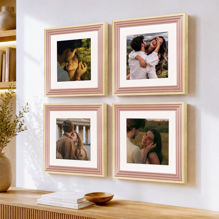 Wooden Photo Frame for living room, Aesthetic Cave Design Photo Frames for Photograph, Art Work, Certificates Set of 4