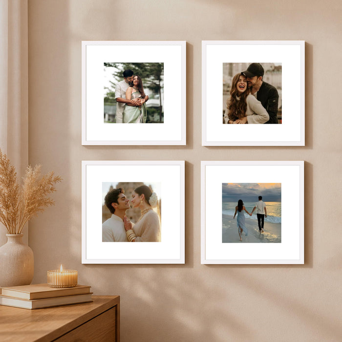 Wooden Photo Frame for living room, Aesthetic Cave Design Photo Frames for Photograph, Art Work, Certificates Set of 4