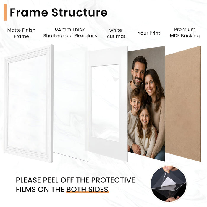 Wooden Photo Frame for living room, Aesthetic Cave Design Photo Frames for Photograph, Art Work, Certificates Set of 4