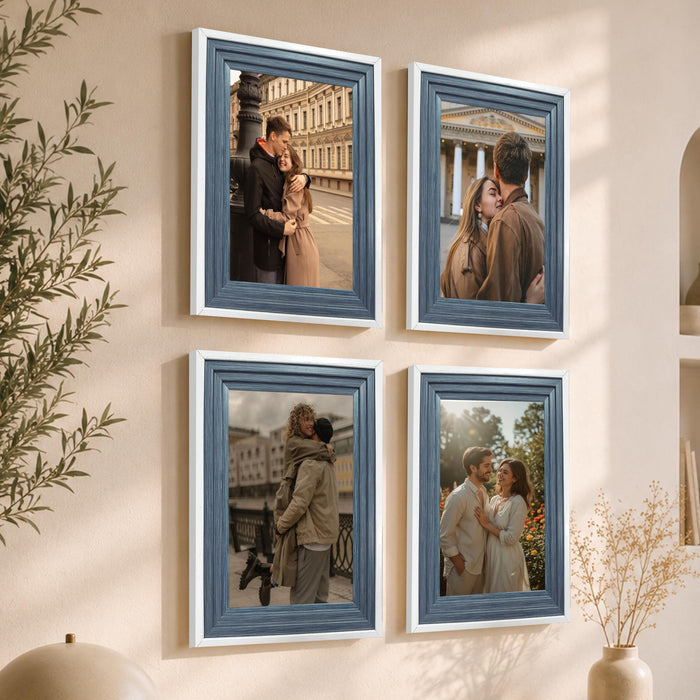 Wooden Photo Frame for living room, Aesthetic Cave Design Photo Frames for Photograph, Art Work, Certificates Set of 4
