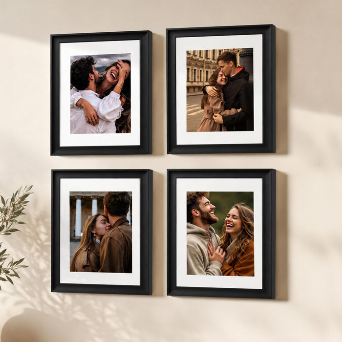 Wooden Photo Frame for living room, Aesthetic Cave Design Photo Frames for Photograph, Art Work, Certificates Set of 4