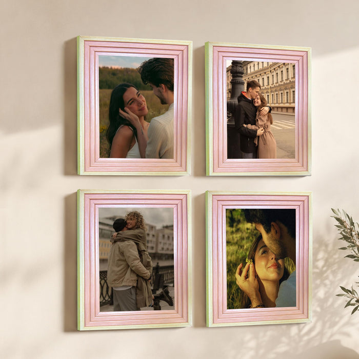 Wooden Photo Frame for living room, Aesthetic Cave Design Photo Frames for Photograph, Art Work, Certificates Set of 4